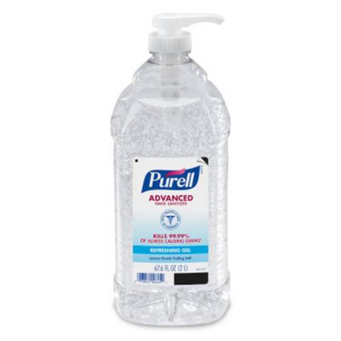 Purell® 962504GJ Instant Hand Sanitizers - 2 Lit Economy Size Pump Bottle, 4/Case