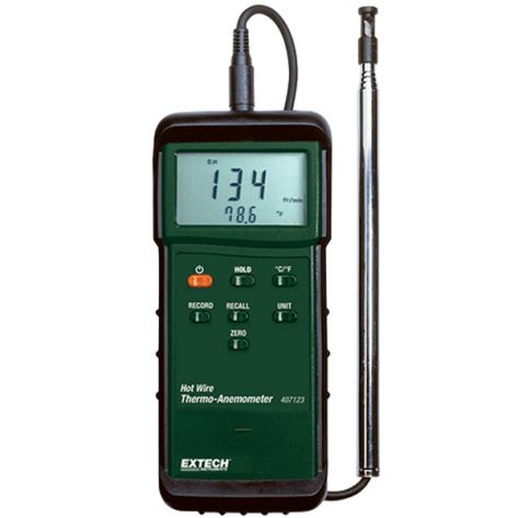 Extech 407123-NIST Heavy Duty Hot Wire Thermo-Anemometer