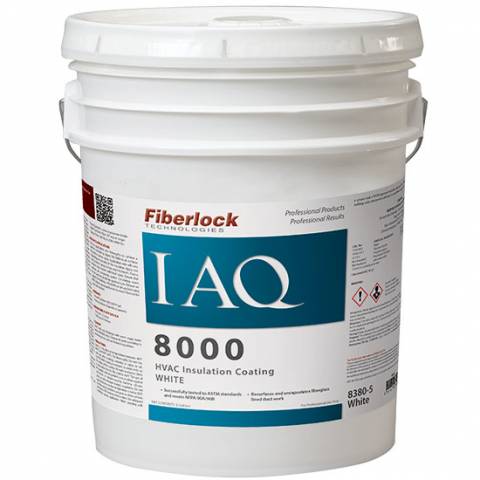 Fiberlock IAQ 8000 HVAC Insulation Sealer - White - 5 Gal