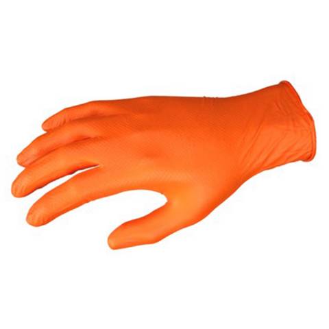 MCR Safety® 6016OXL NitriShield® Grippaz™ Disposable Nitrile Gloves, Powder-Free, 6 mil, X-Large, Orange, 100/Box