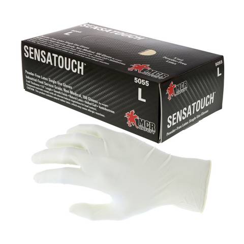 MCR Safety® 5055 SensaTouch™ Disposable Latex Gloves Powder Free Industrial Grade