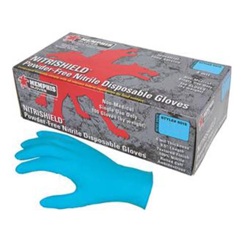 MCR 6015 NitriShield™ Gloves Powder Free Disposable Nitrile, 4 Mil