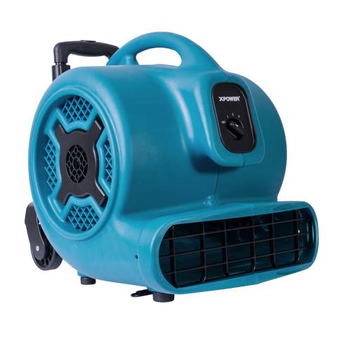 XPOWER P-830H 1 HP 3600 CFM 3 Speed Air Mover, Carpet Dryer, Floor Fan, Blower with Telescopic Handle and Wheels