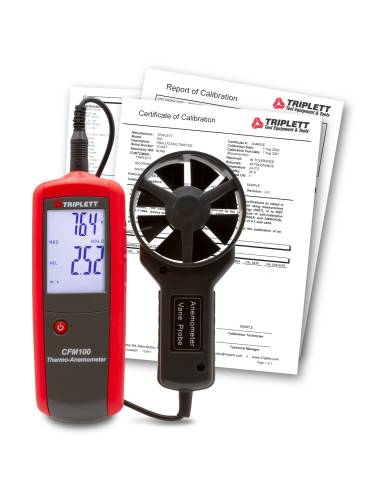 Triplett CFM100-NIST CFM100 CFM/CMM Thermo-Anemometer with Certificate of Traceability to N.I.S.T.