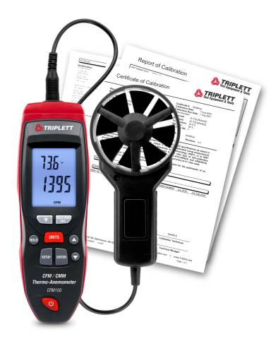 Triplett CFM150-NIST CFM/CMM Thermo-Anemometer + RH with Certificate of Traceability to NIST