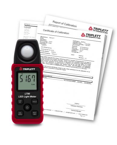 Triplett LT80-NIST LT80 LED Light Meter with Certificate of Traceability to N.I.S.T.