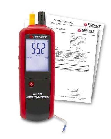 Triplett RHT45-NIST RHT45 Digital Psychrometer with Type K with Certificate of Traceability to N.I.S.T.
