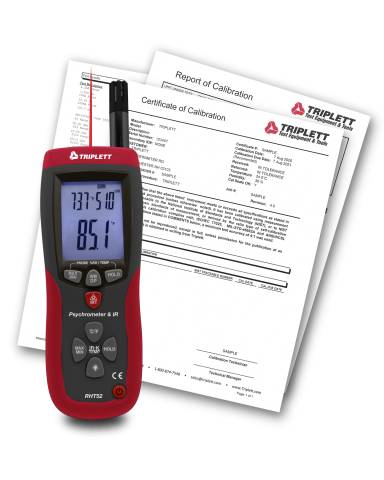 Triplett RHT52-NIST Psychrometer + IR Thermometer with Cert. of Traceability to NIST