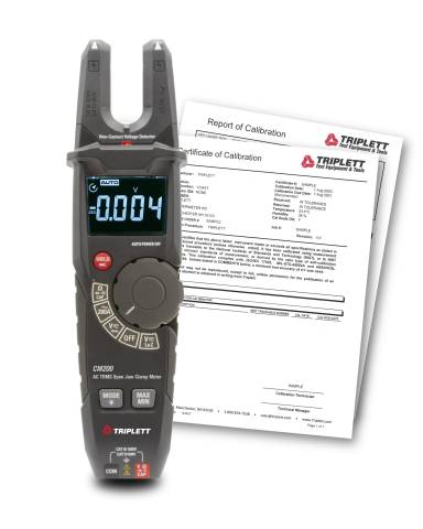 Triplett CM200-NIST CM200 200A True RMS Open Jaw Clamp Meter w/Cert of Traceability to N.I.S.T.