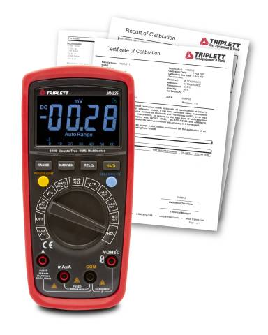 Triplett MM525-NIST True RMS Multimeter with LPF and LoZ, EBTN display, Bargraph w/Cert of Traceability to N.I.S.T.