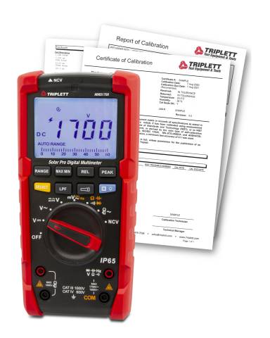 Triplett MMS1700-NIST Solar Pro Digital Multimeter with Certificate of Traceability to NIST