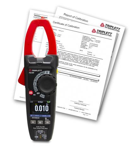 Triplett PQC300-NIST Single Phase True RMS Power Quality Clamp Meter with Certificate of Traceability to NIST