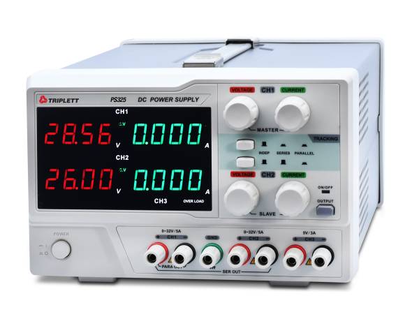 Triplett PS325 Triple Channel Linear DC Power Supply 32V/5A (CH1 and 2) 5V/3A (CH3 fixed)