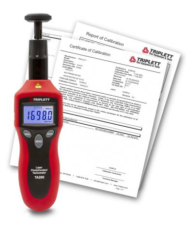 Triplett TA200-NIST TA200 Contact/Laser Photo Tachometer with Cert of Traceability to N.I.S.T.