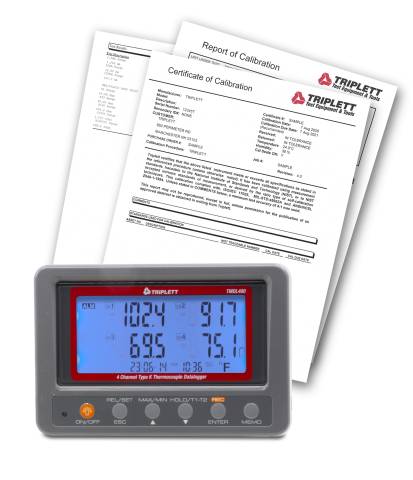 Triplett TMDL400-NIST 4 Channel Type K Thermocouple Datalogger (SD) with Certificate of Traceability to NIST