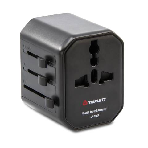 Triplett UA100A World Travel Adapter with USB-A and USB-C (10A, 2500W)