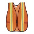 MCR V201RRC General Purpose Mesh Safety Vest, Orange, Lime/Silver Stripes