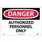 NMC D9PB Danger Authorized Personnel Only Sign - Adhesive Backed Vinyl, 10" x 14"