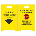 NMC FS46 Wait Here to be Served, Dbl-Sided Floor Sign