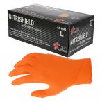MCR Safety® 6016OL NitriShield® Grippaz™ Disposable Nitrile Gloves, Powder-Free, 6 mil, Large, Orange, 10 Boxes, 100/Box
