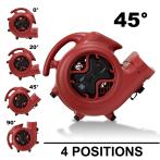 XPOWER X-600A-Red 1/3 HP 2400 CFM 3 Speed Air Mover