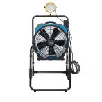 XPOWER FA-420K6-Blue Warehouse/Dock Cooling Fan Kit, L-30 LED Spotlight, and 420T Mobile Trolley
