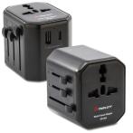 Triplett UA100A World Travel Adapter with USB-A and USB-C (10A, 2500W)